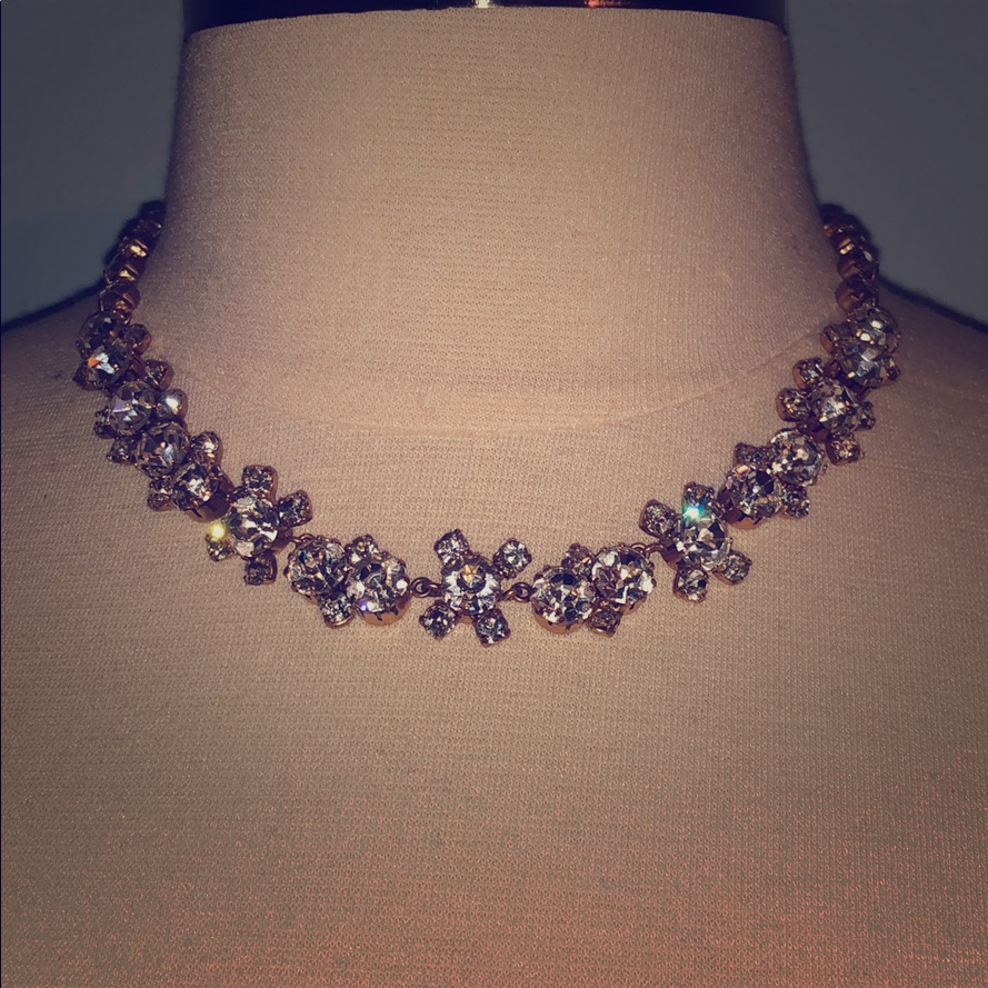 Gorgeous Diamond Rhinestone Bauble Gold Necklace 35$